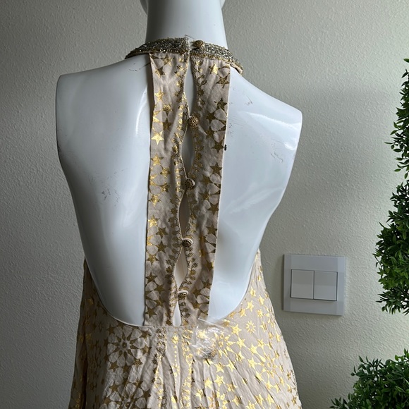 KIMCHI BLUE GOLD COMBO MINI DRESS SIZE S - Picture 4 of 8